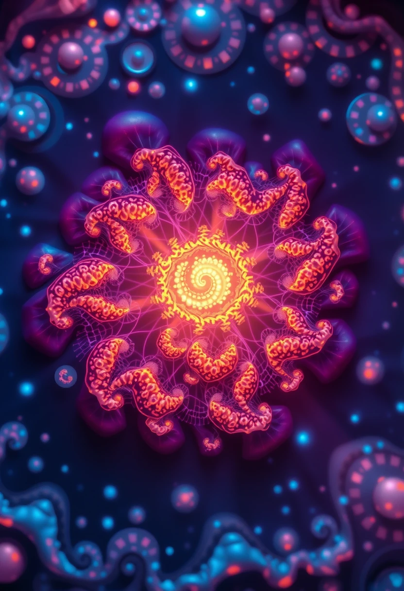 Neon Fractals Evolving Light