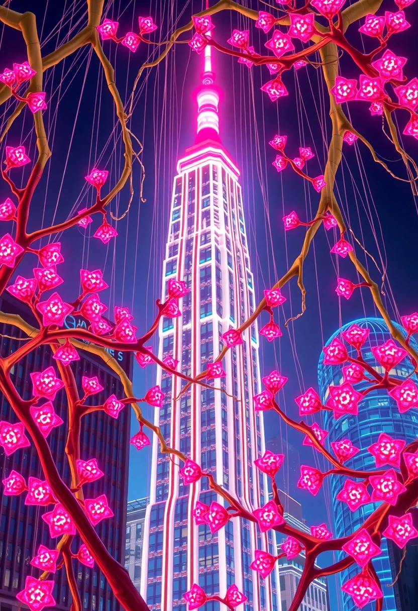 Neon Vines of Quantum Bloom