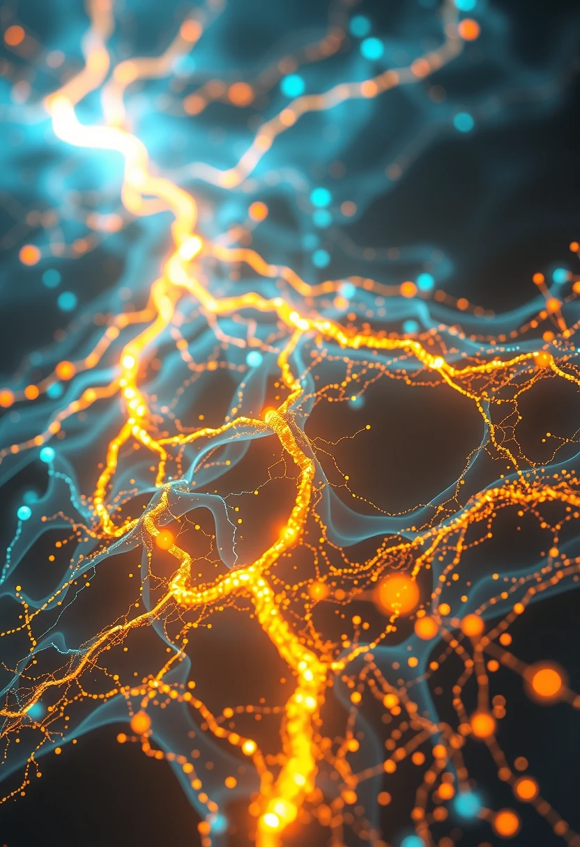Cyan Gold Neural Streams