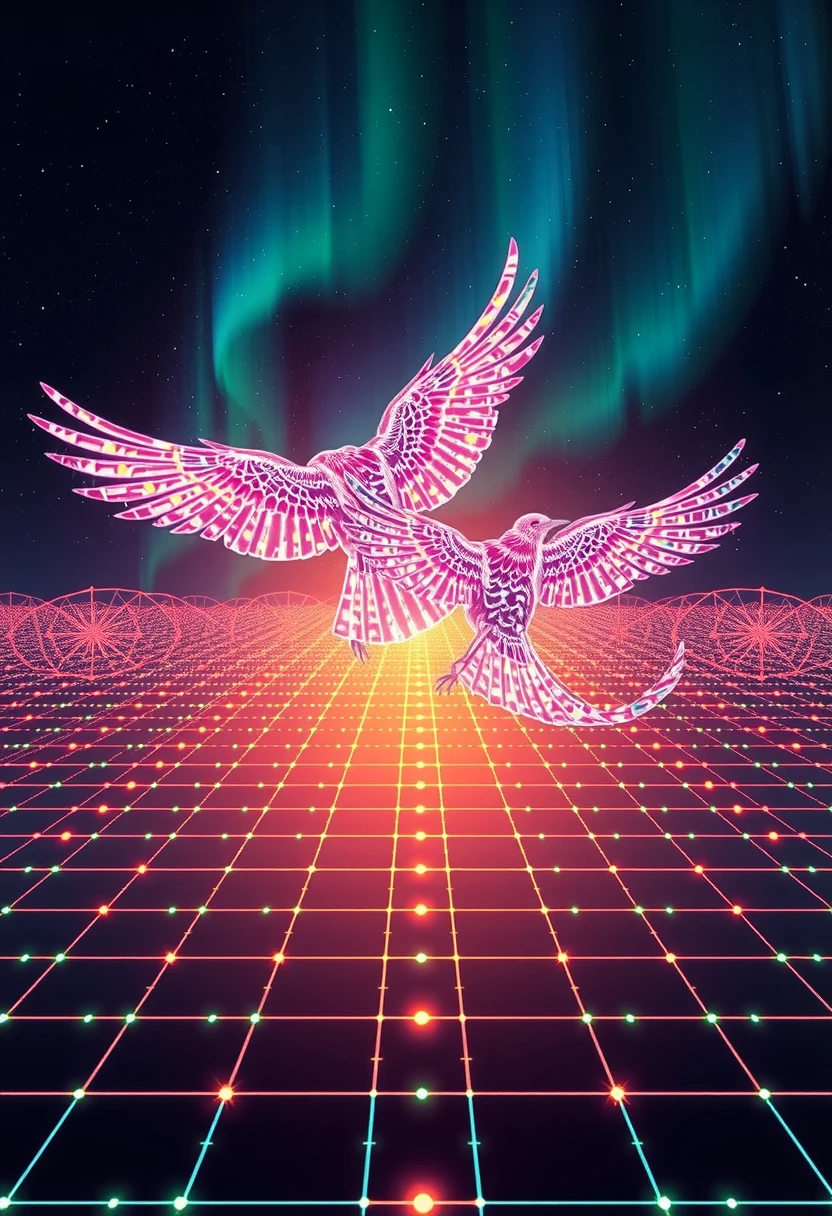 Neon Avian Grid Horizon