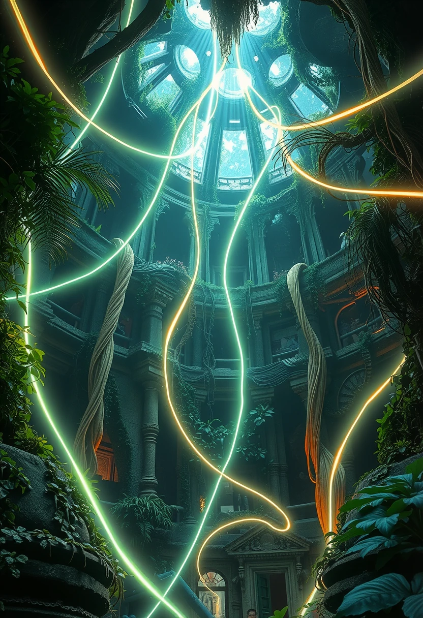 Woven Glitch of Verdant Light